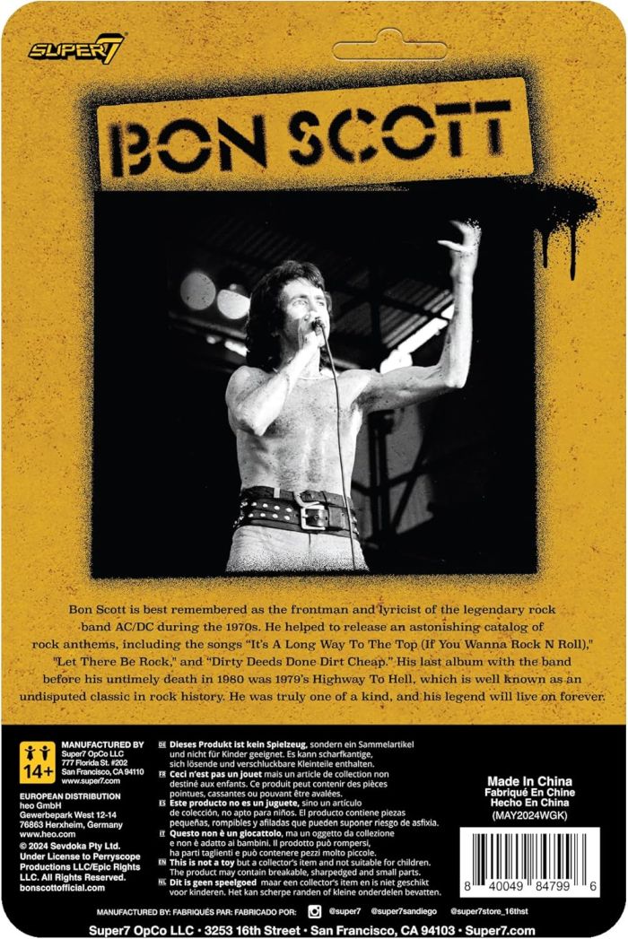 ACDC - Bon Scott (Wave 2 - High Voltage) 3.75 inch Super7 ReAction Figure - Image 3