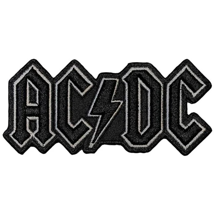 ACDC - Cut-Out Logo B&W (100mm x 50mm) Sew-On Patch