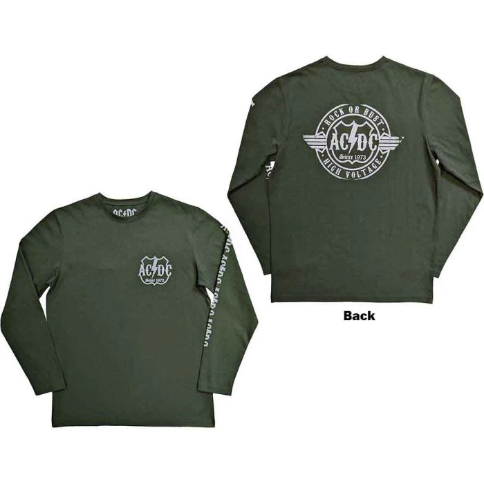 ACDC - High Voltage Green Long Sleeve Shirt - 100% Official Merchandise