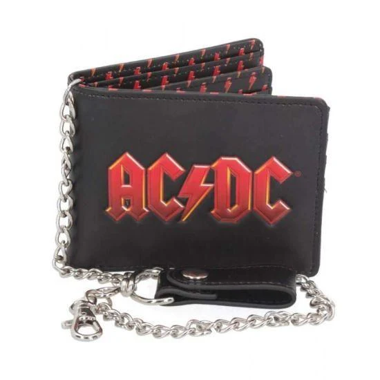 ACDC - Logo - Bi-Fold Wallet with Chain - Leather