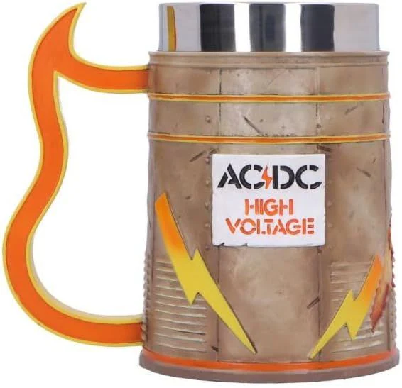ACDC - Tankard High Voltage - Pint (560ml) 14.5cm high quality resin cast w. removable stainless steel insert - Image 3