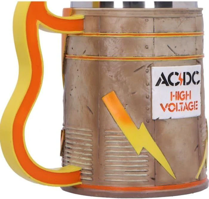 ACDC - Tankard High Voltage - Pint (560ml) 14.5cm high quality resin cast w. removable stainless steel insert - Image 5