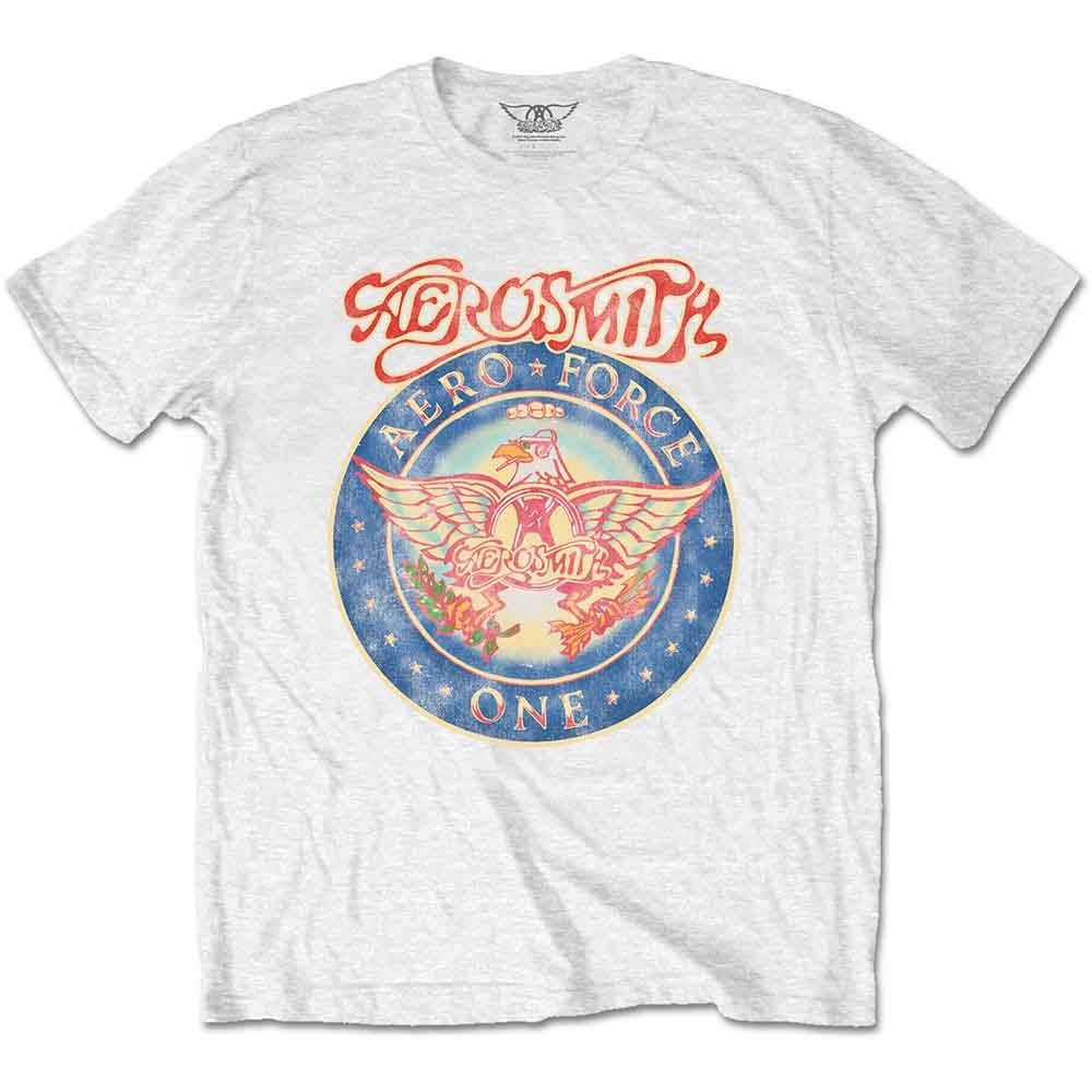 Aerosmith - Aero Force One White Shirt - 100% Official Merchandise