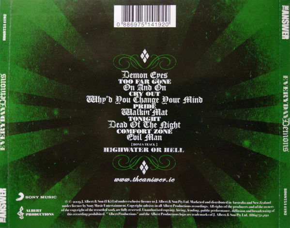 Answer - Everyday Demons (with bonus track) - CD - 2nd Hand - Image 2