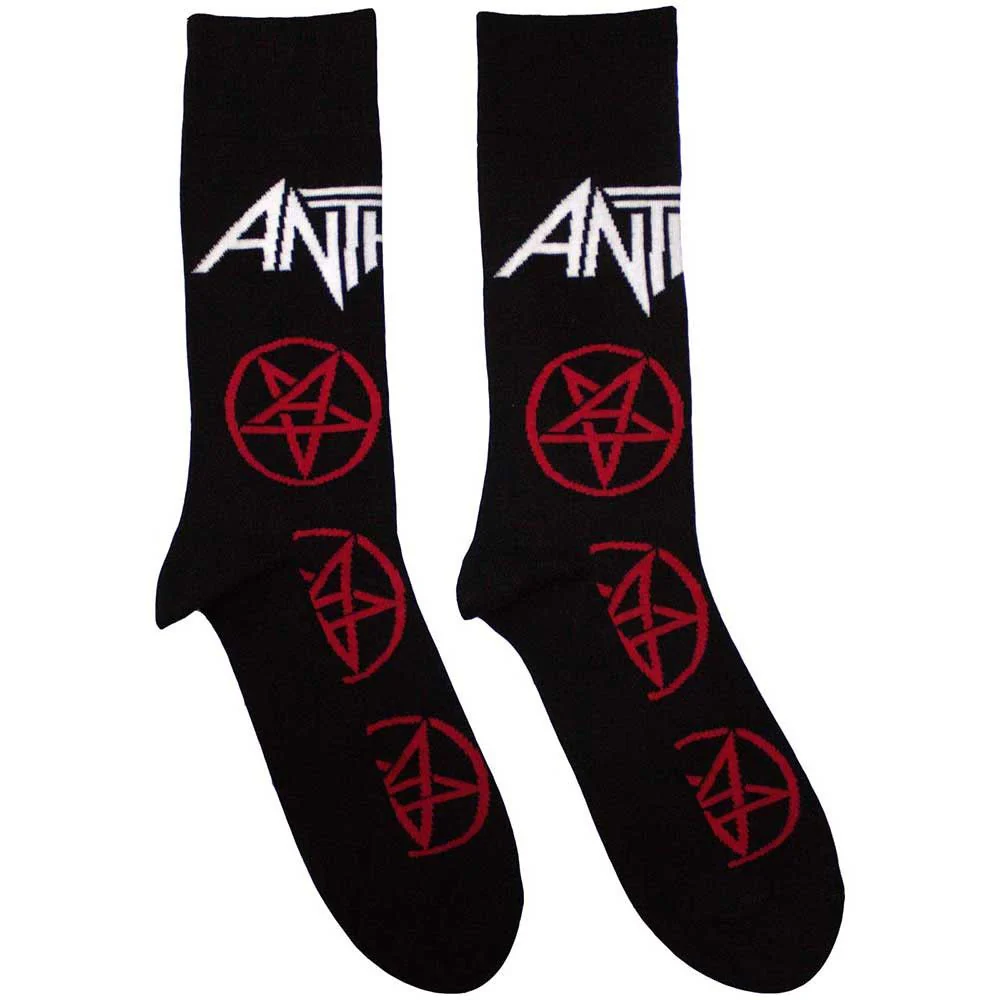 Anthrax - Crew Socks (Fits Sizes 7 to 11) -Logo & Pentathrax