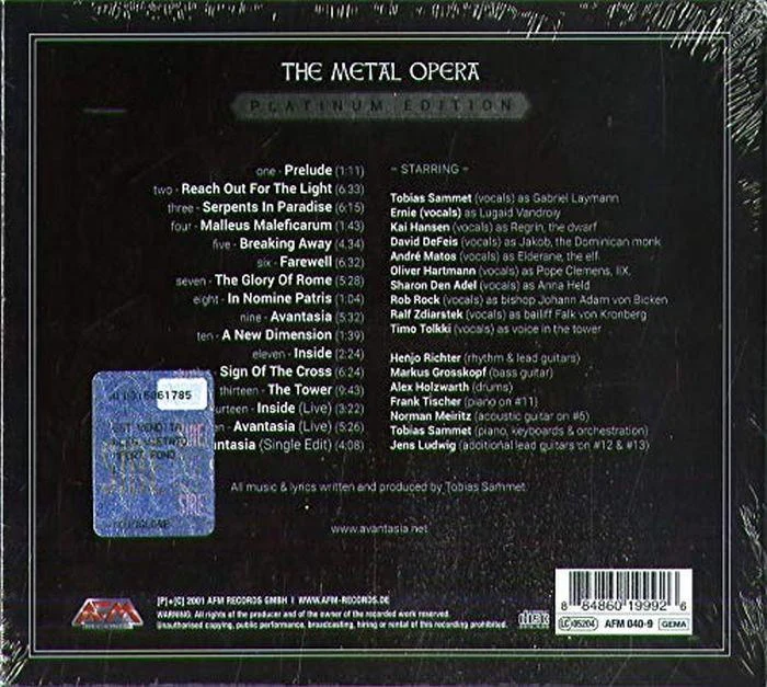 Avantasia - Metal Opera, The (Platinum Ed. w. 3 bonus tracks) - CD - New - Image 2
