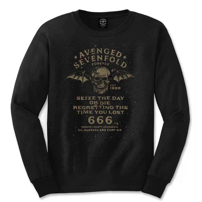 Avenged Sevenfold - Sieze The Day Black Long Sleeve Shirt - 100% Official Merchandise
