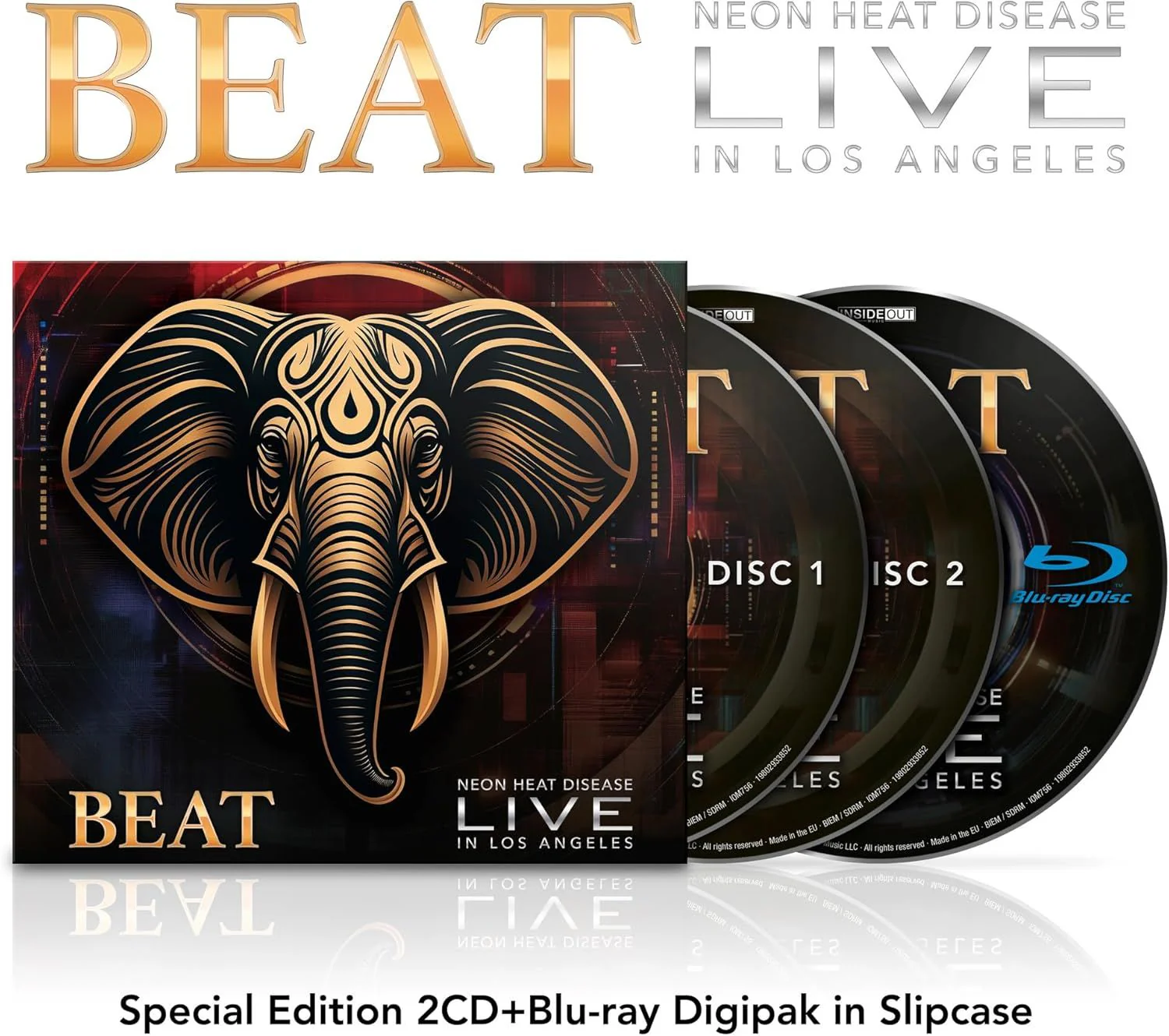 Beat (Belew/Vai/Levin/Carey) - Live (2CD/Blu-Ray with slipcase) (RA/B/C) (U.S.) - CD - New