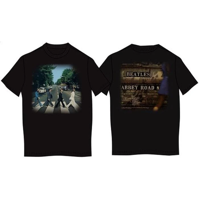 Beatles - Vintage Style Abbey Road Back Print Black Shirt - 100% Official Merchandise
