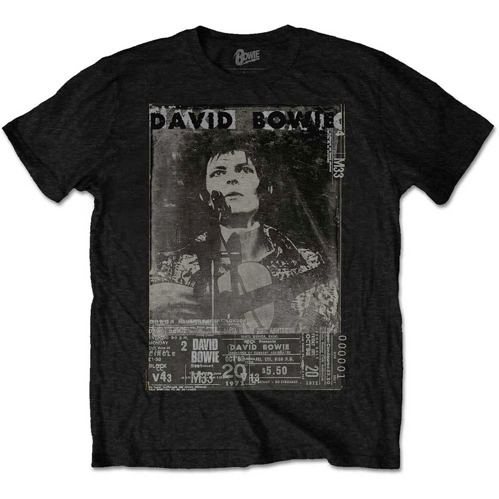 Bowie, David - Ziggy Stardust 1971 Tour Poster Black Shirt - 100% Official Merchandise