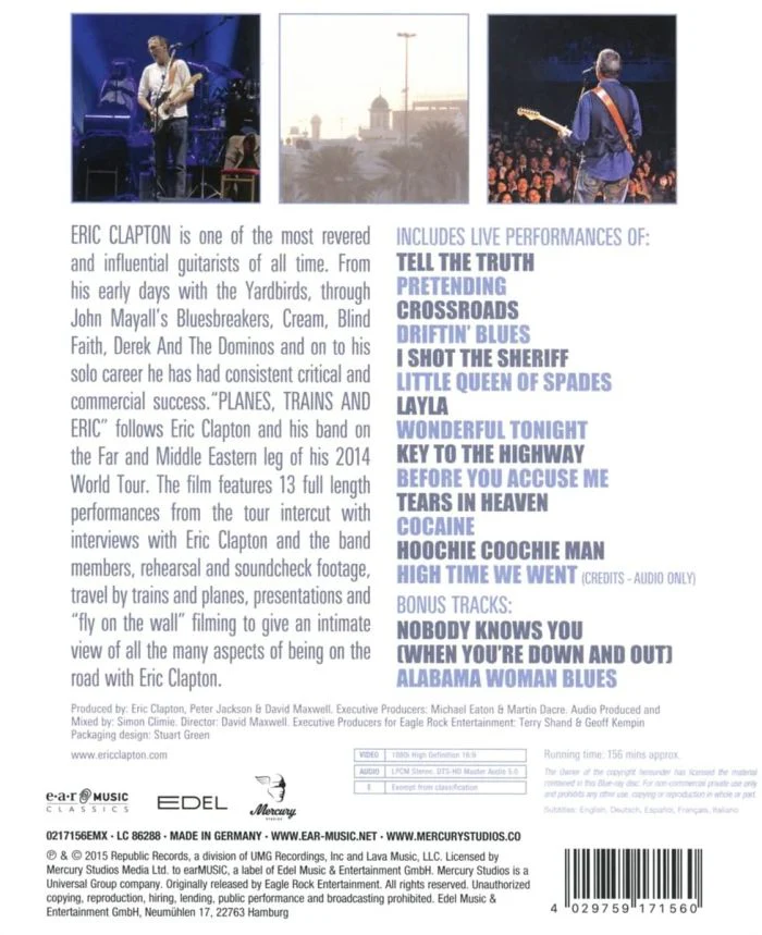 Clapton, Eric - Planes, Trains, And Eric (2022 Deluxe Ed. digipak reissue) (RA/B/C) - Blu-Ray - Music - Image 2