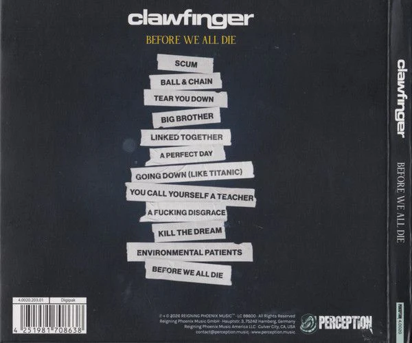 Clawfinger - Before We All Die (digi.) - CD - New - Image 2