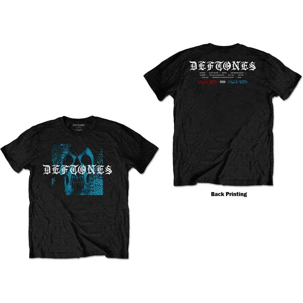 Deftones - Self Titled Album Tracklist Black Shirt - 100% Official Merchandise