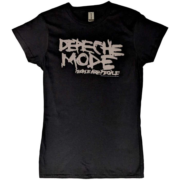 Depeche Mode - People Are People Womens Fitted Black Shirt - 100% Official Merchandise