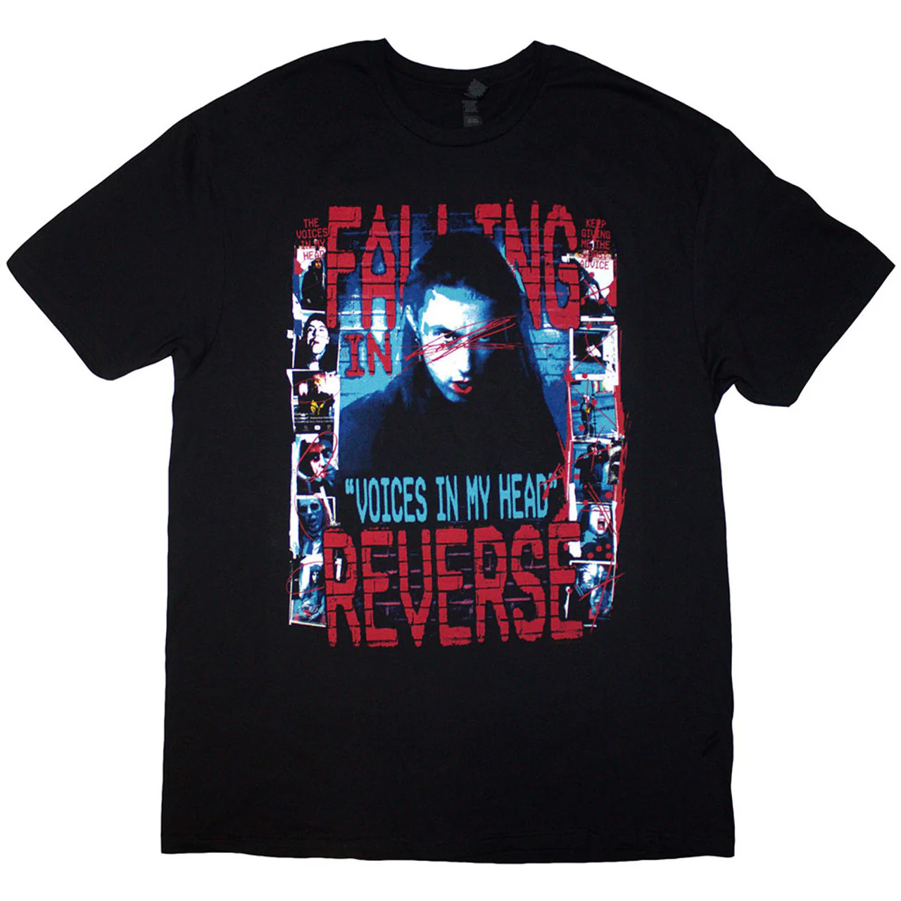 Falling In Reverse - Voice Collage Black Shirt - 100% Official Merchandise