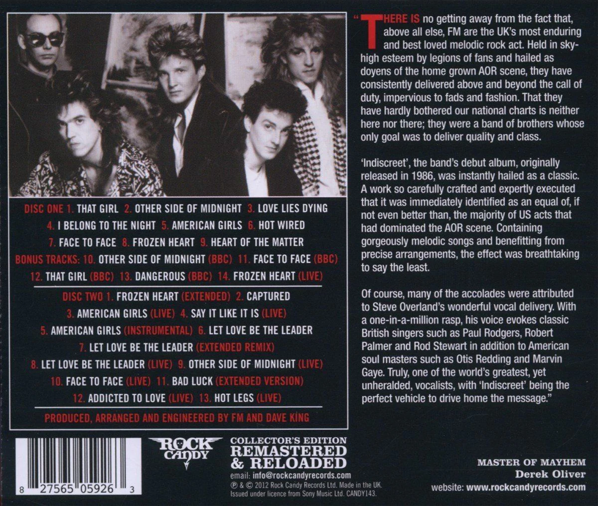 FM - Indiscreet (Rock Candy 2CD remaster with 18 bonus tracks) - CD - New - Image 2