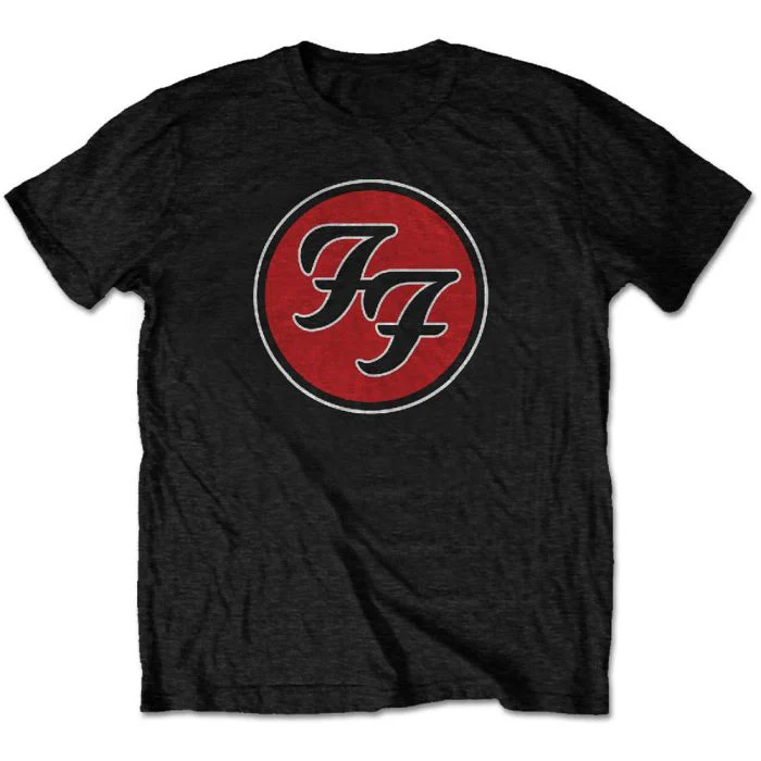 Foo Fighters - 4XL & 5XL FF Round Logo Black Shirt - 100% Official Merchandise