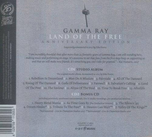 Gamma Ray - Land Of The Free (2024 Anniversary Ed. 2CD remastered reissue) - CD - New - Image 2