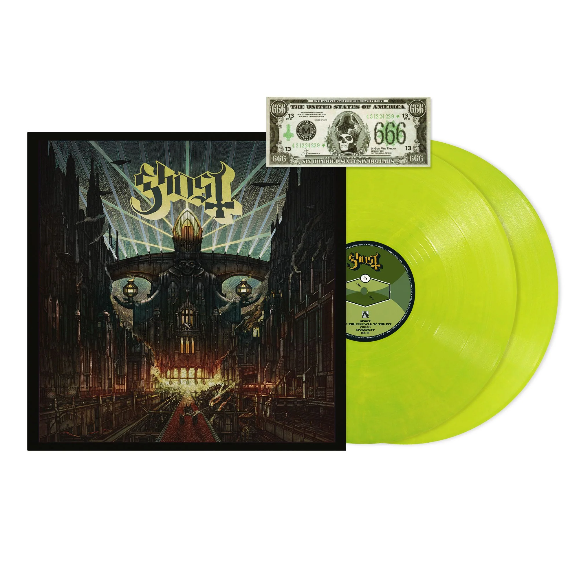 Ghost - Meliora Deluxe 10th Anniversary (Surge Colour Indie Exclusive 2LP Meliora + Popestar incl. Collectable Mummy Dust Buck) - Vinyl - New