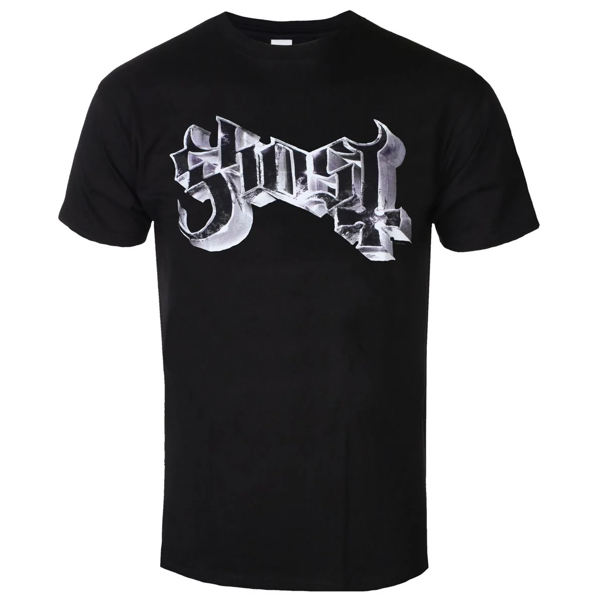 Ghost - Metal Logo and Purple Grucifix Black Shirt - 100% Official Merchandise