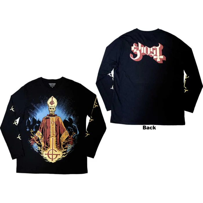 Ghost - Papa & Radient Ghouls Long Sleeve Black Shirt - 100% Official Merchandise
