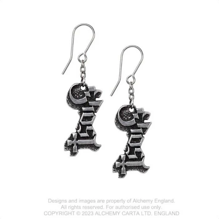Ghost - Earrings Pair Polished Pewter (Logo)