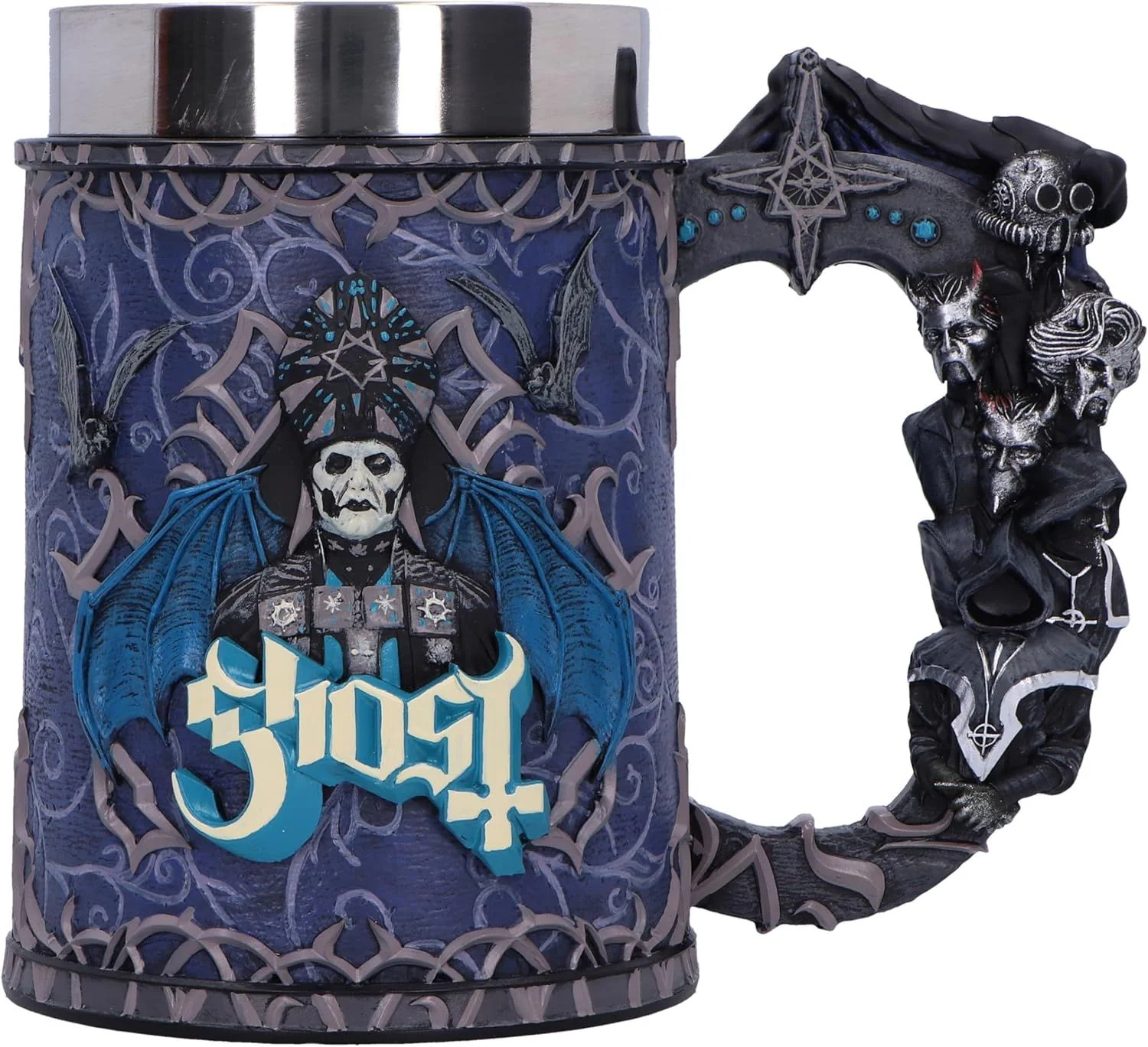 Ghost - Tankard Papa Evolution - Pint (560ml) 14.5cm high quality resin cast w. removable stainless steel insert