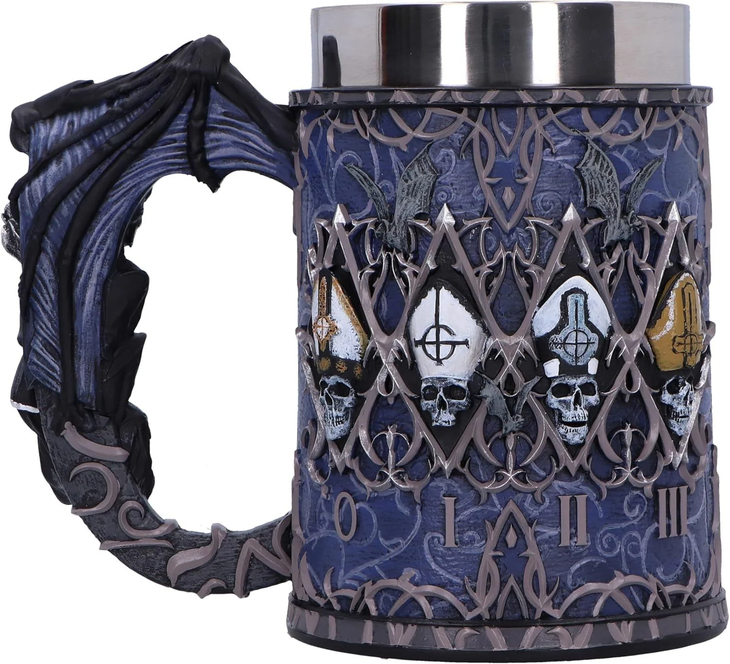 Ghost - Tankard Papa Evolution - Pint (560ml) 14.5cm high quality resin cast w. removable stainless steel insert - Image 3