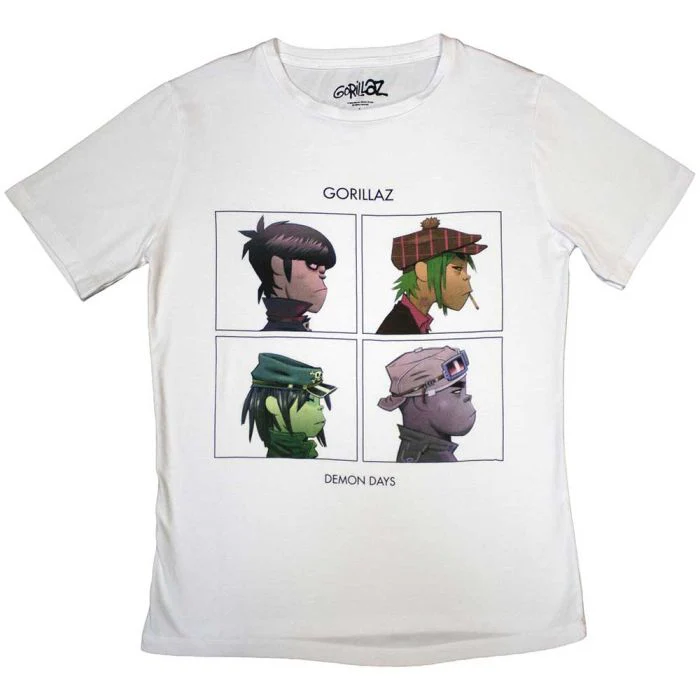 Gorillaz - Demon Days Womens Fitted White Shirt - 100% Official Merchandise