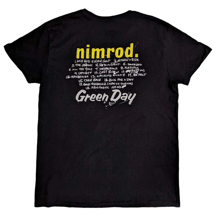 Green Day - Nimrod Tracklisting Black Shirt - 100% Official Merchandise - Image 2