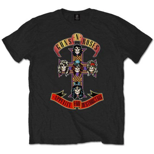 Guns N Roses - 4XL & 5XL Appetite For Destruction Black Shirt - 100% Official Merchandise