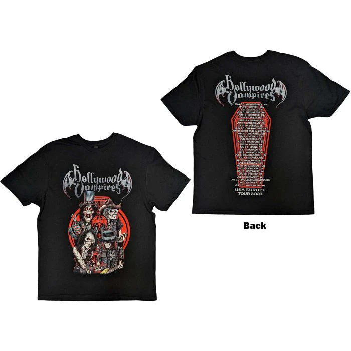 Hollywood Vampires - 2023 Tour Black Shirt - 100% Official Merchandise