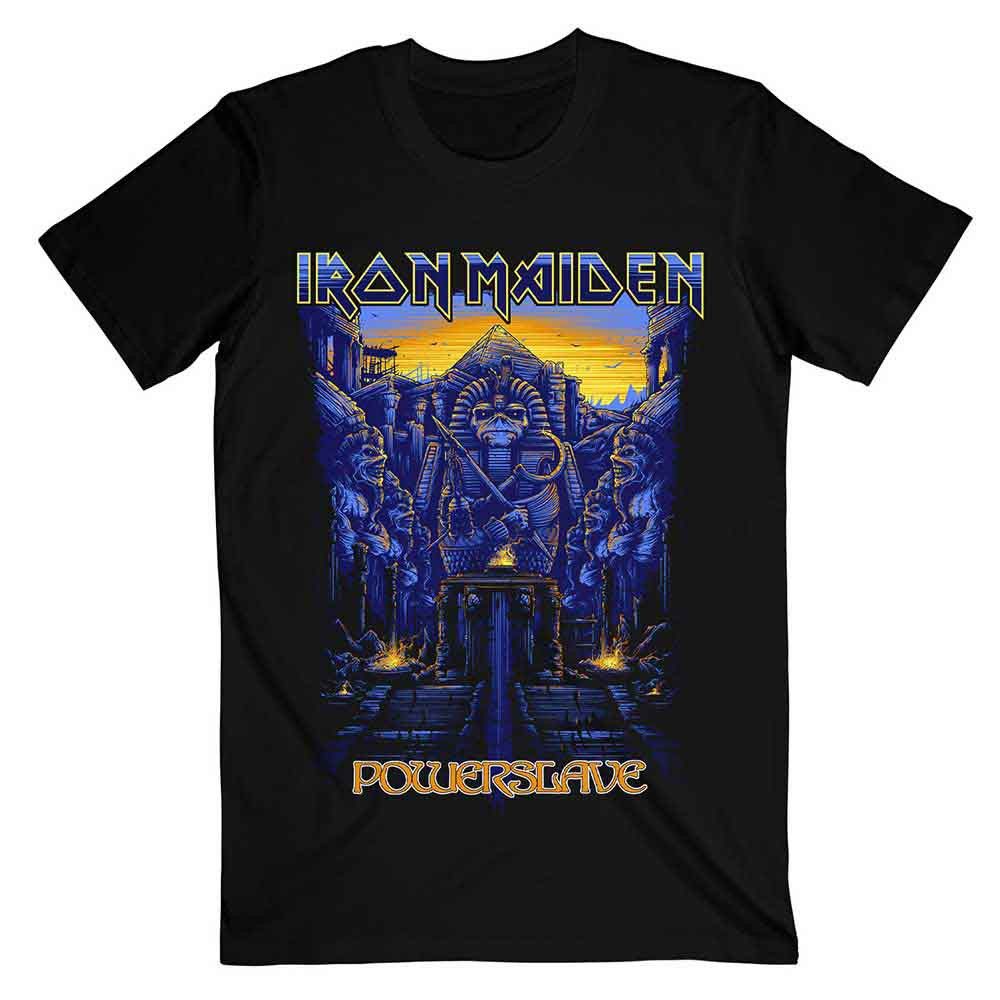 Iron Maiden - Blue Ink Powerslave Black Shirt - 100% Official Merchandise