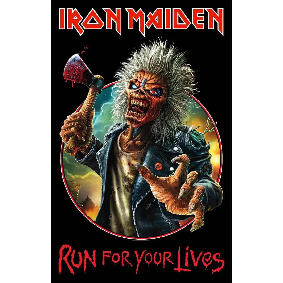 Iron Maiden - Premium Textile Poster Flag (Run For Your Lives) 104cm x 66cm