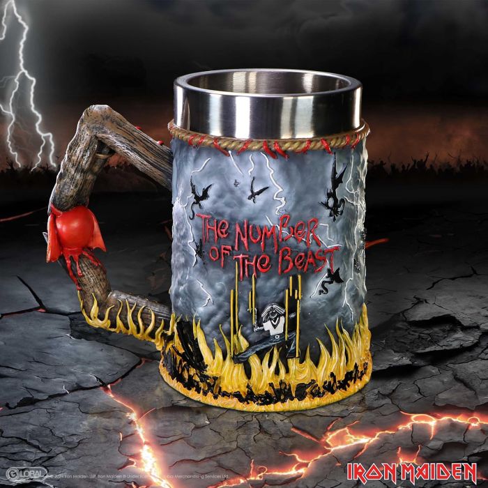 Iron Maiden - Tankard The Number Of The Beast - Pint (560ml) 14.5cm high quality resin cast w. removable stainless steel insert) - Image 2