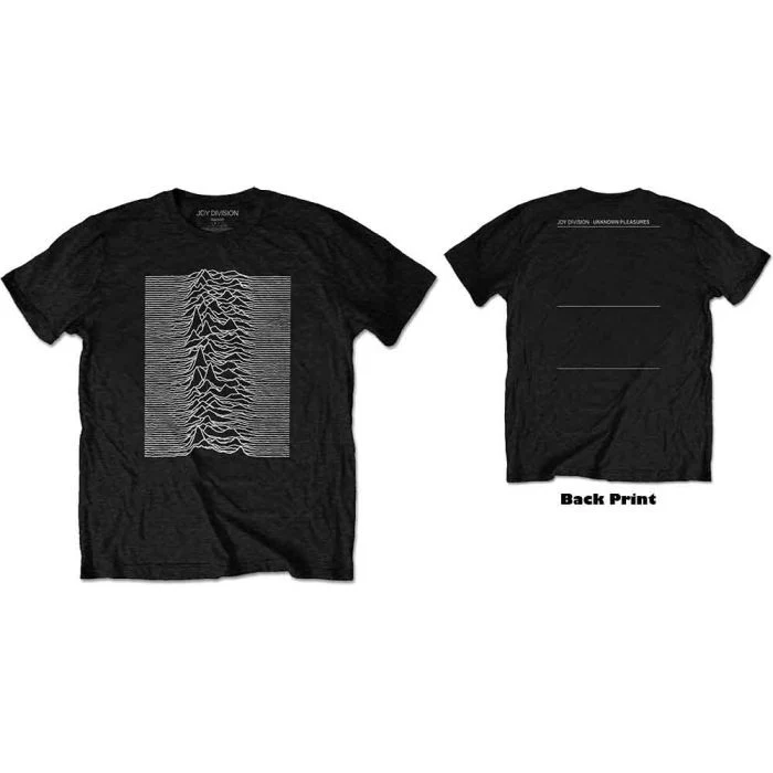 Joy Division - 4XL & 5XL Unknown Pleasures Back Print Black Shirt - 100% Official Merchandise