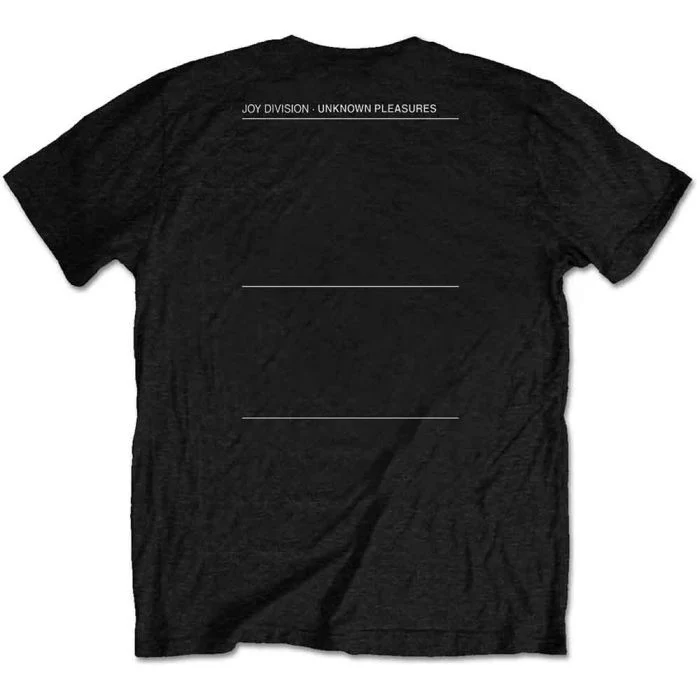 Joy Division - 4XL & 5XL Unknown Pleasures Back Print Black Shirt - 100% Official Merchandise - Image 3