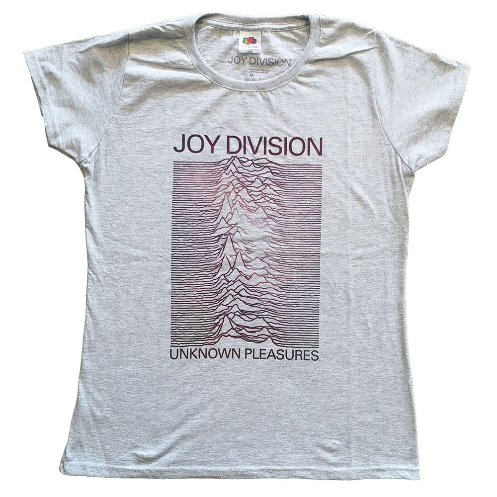 Joy Division - Unknown Pleasures Womens Fitted Heather Shirt - 100% Official Merchandise