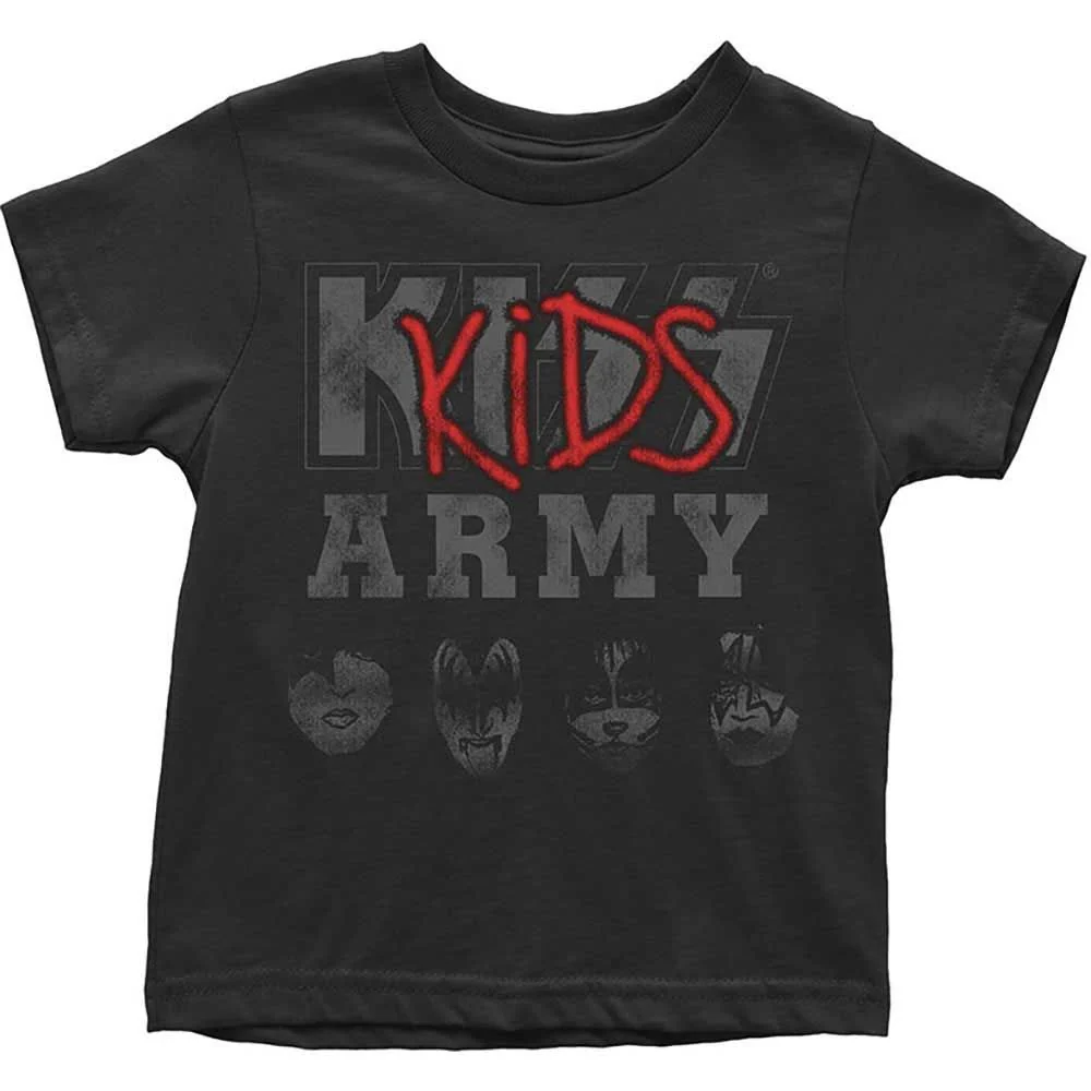 Kiss - Kids Army Toddler and Youth Black Shirt - 100% Official Merchandise