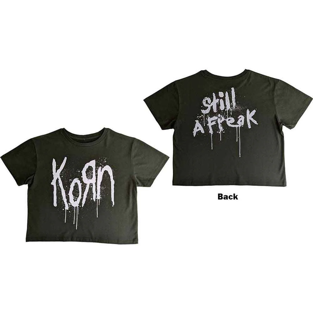Korn - Still A Freak Womens Green Crop Top - 100% Official Merchandise