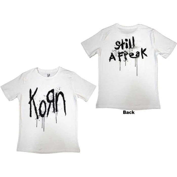 Korn - Still A Freak Womens Fitted White Shirt - 100% Official Merchandise