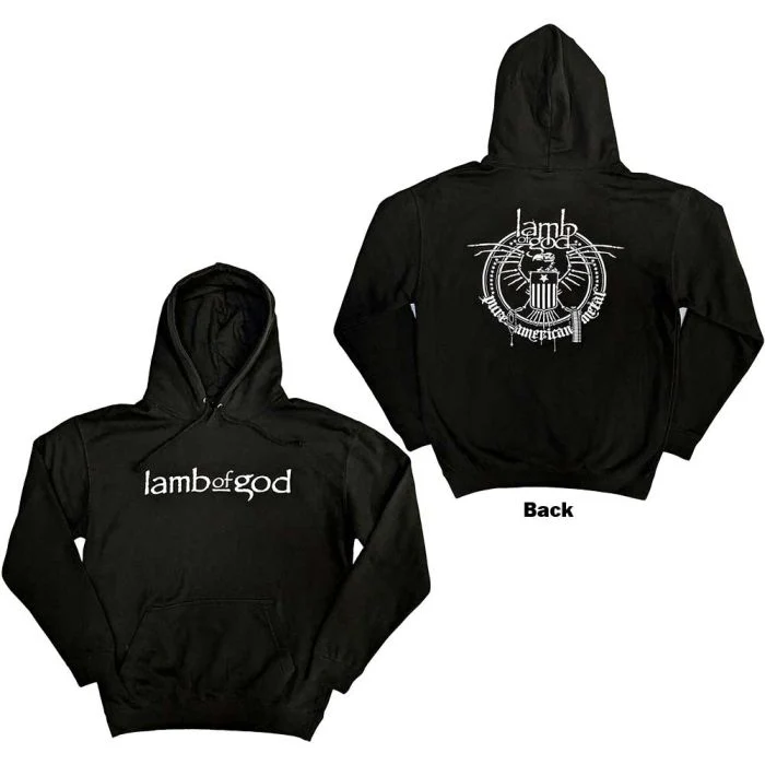 Lamb Of God - Pullover Black Hoodie (Pure American Metal) - 100% Official Merchandise