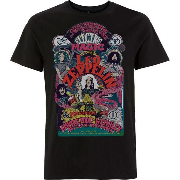Led Zeppelin - 1971 Electric Magic Show Black Shirt - 100% Official Merchandise