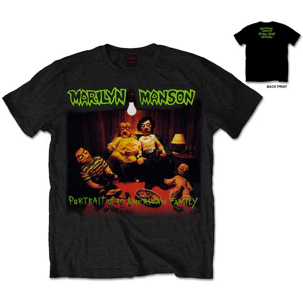 Manson, Marilyn - American Family Black Shirt - 100% Official Merchandise
