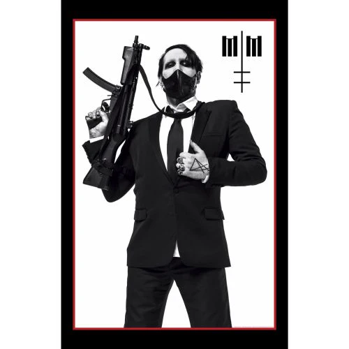 Manson, Marilyn - Premium Textile Poster Flag (Machine Gun) 104cm x 66cm