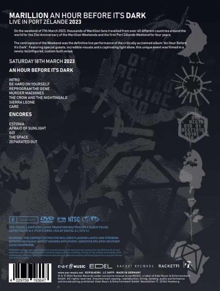 Marillion - Hour Before It's Dark, An: Live In Port Zelande 2023) (R0) - DVD - Music - Image 2