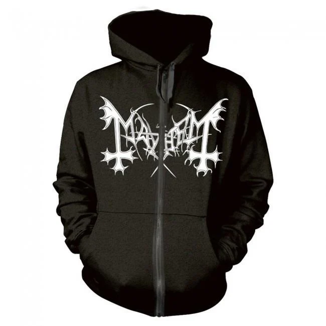 Mayhem - Zip Black Hoodie (De Mysteriis Dom Sathanas) - 100% Official Merchandise