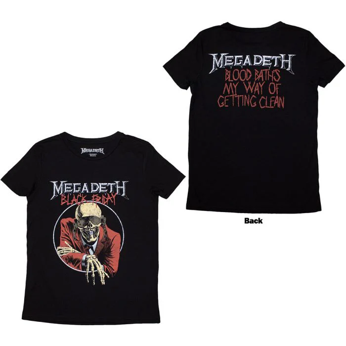 Megadeth - Blood Baths My Way Womens Fitted Black Shirt - 100% Official Merchandise