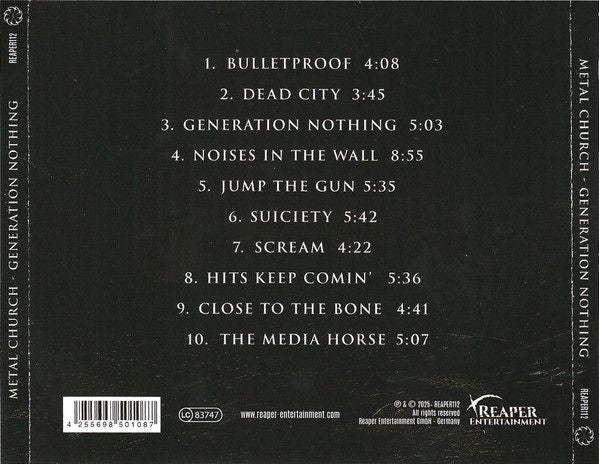 Metal Church - Generation Nothing (2026 Reissue) - CD - New - Image 2