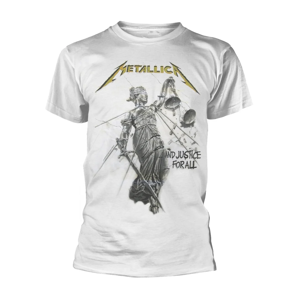 Metallica - And Justice For All White Shirt - 100% Official Merchandise